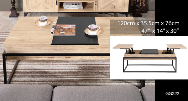Thiede Oak Coffee Table With Metal Frame