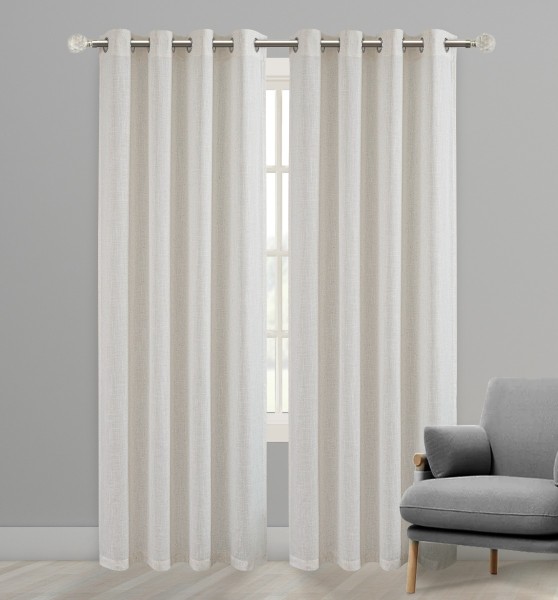 2pk Panels 52x84 Faux Linen Oatmeal
