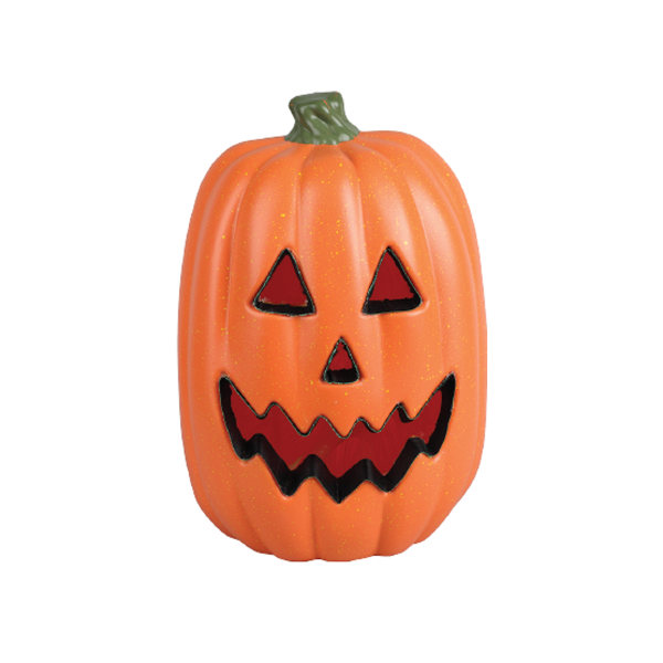 Pumpkin Plastic W/color Changing Fiber-optic Lights 35.5cm