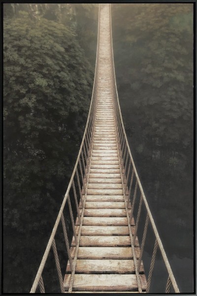 Canvas Forest Bridge & Path 75x115 W/frame