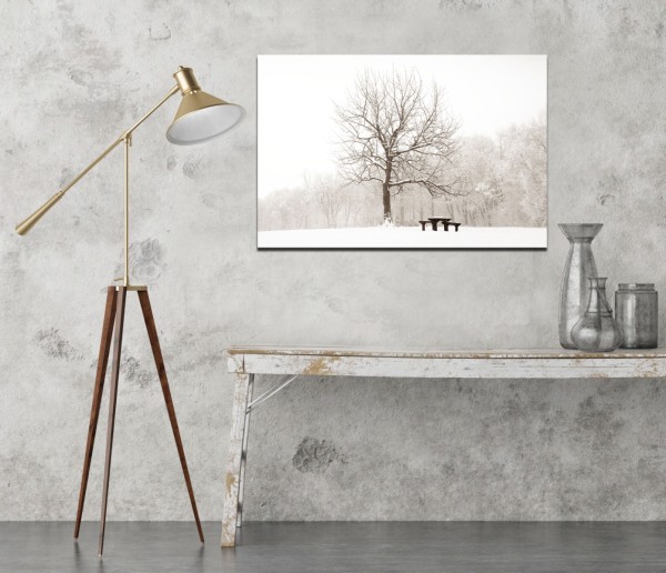 Toile imprimée 60 x 90 cm | Scène d'arbre d'hiver