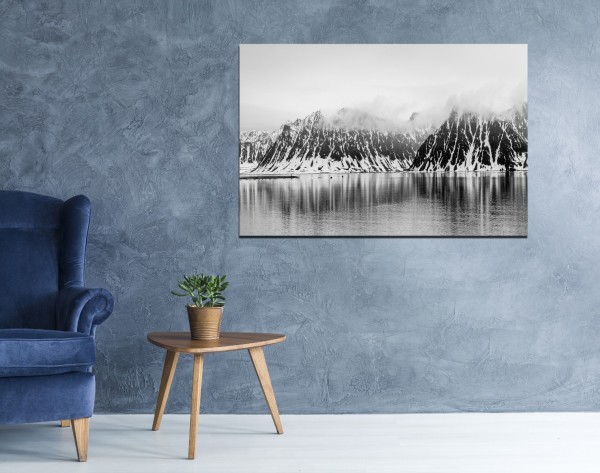 Toile imprimée 70 x 100 cm | Paysage lac et de montagnes