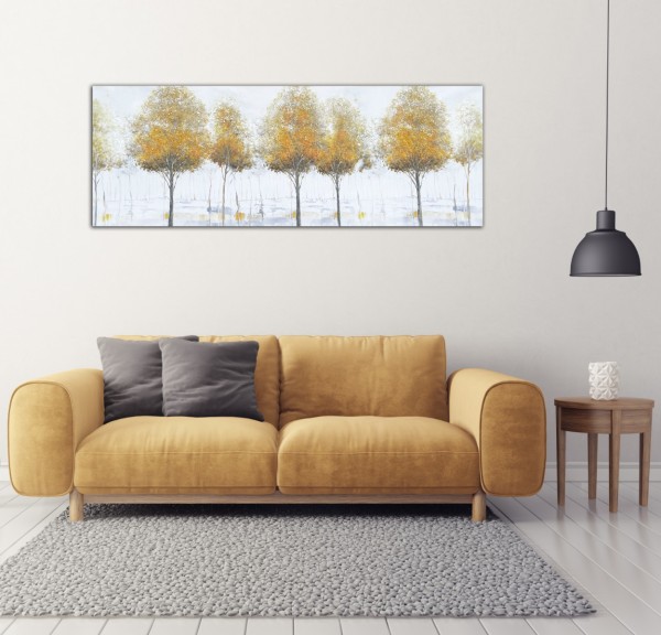 Printed Canvas 50 x 150 cm | Abstract Yellow Trees