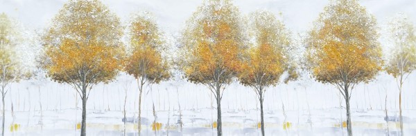 Printed Canvas 50 x 150 cm | Abstract Yellow Trees