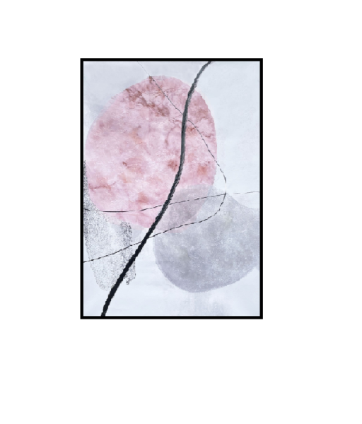 Canvas 60x90 Pink Black Abstract In Frame
