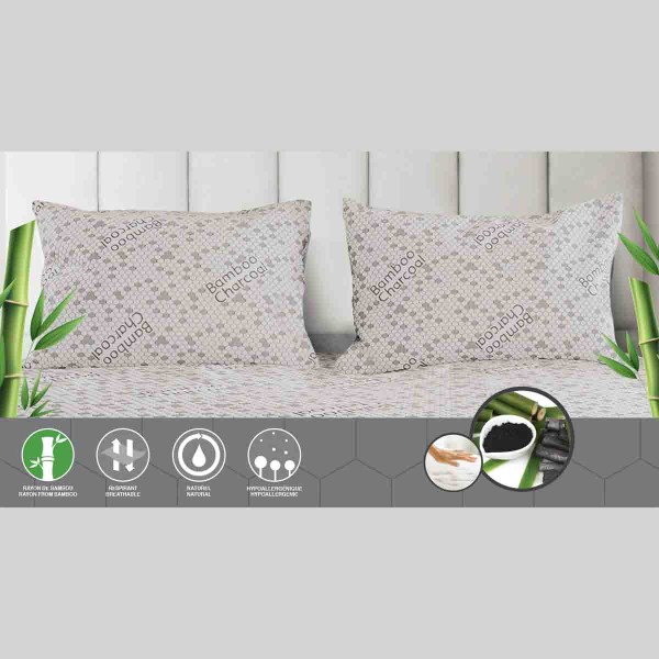 W Home - Oreiller tricoté en bambou et charbon de bois