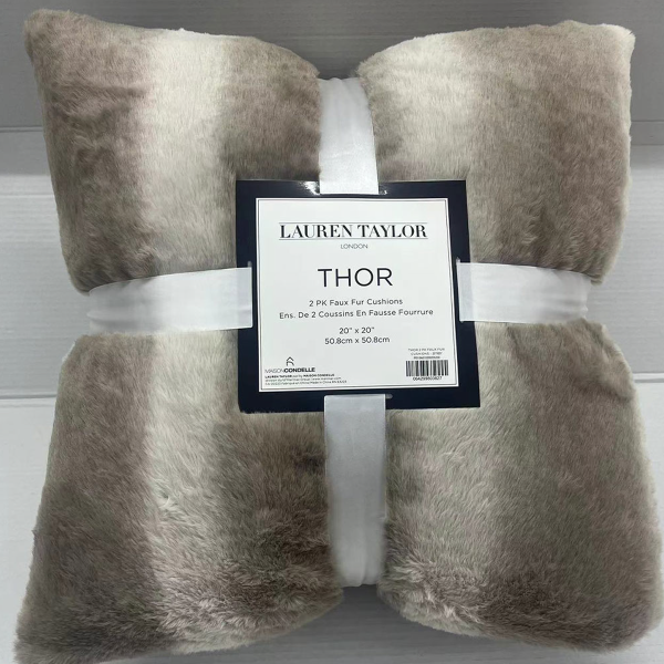 Coussins Thor en fausse fourrure 2Pk