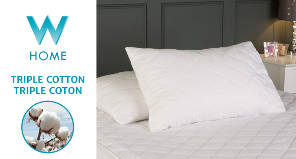 W Home - Triple Cotton Quilted Pillow Protector