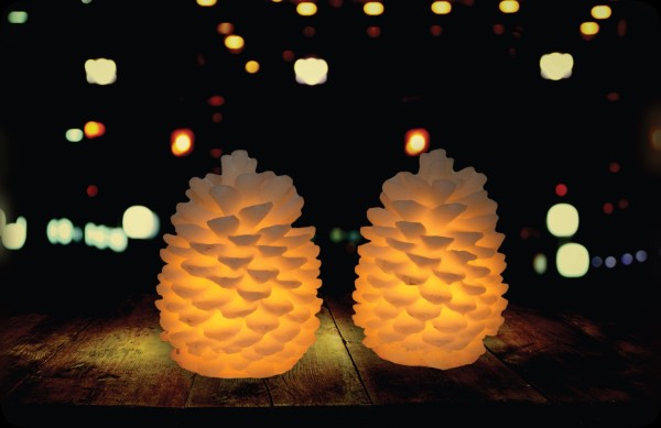 Led 2pc Pinecone Candle Set