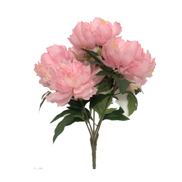 5 Head Peony Flower Pick Pink 45.5cm