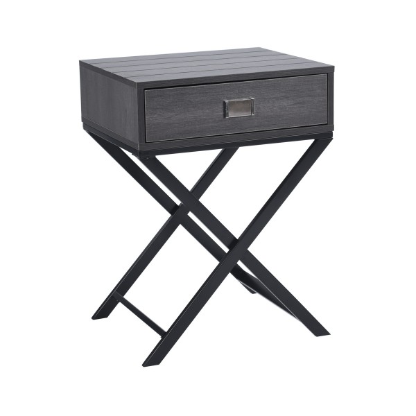 Table d'appoint Pizarro finition grise avec tiroir
