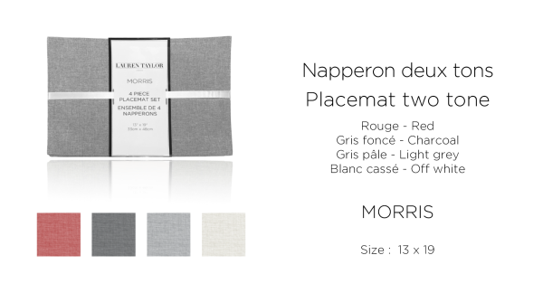 LAUREN TAYLOR - Sets de table Morris Deux tons