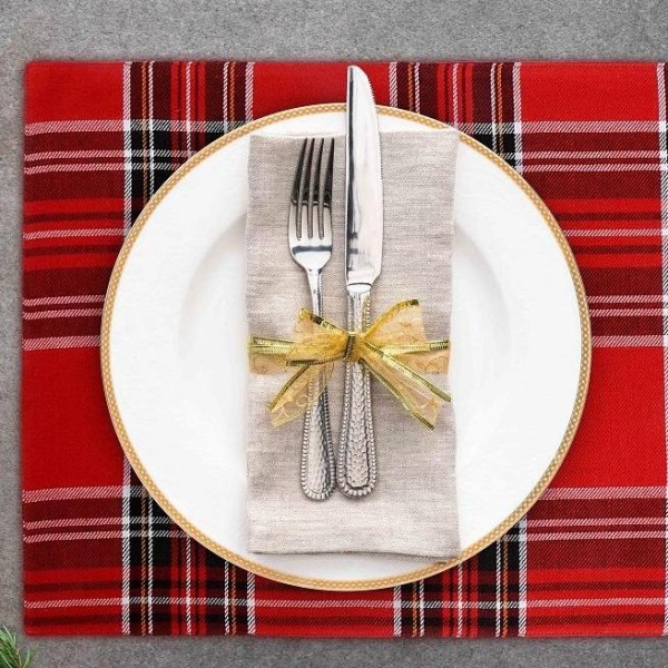 Classic Placemats Red Plaid set of 2
