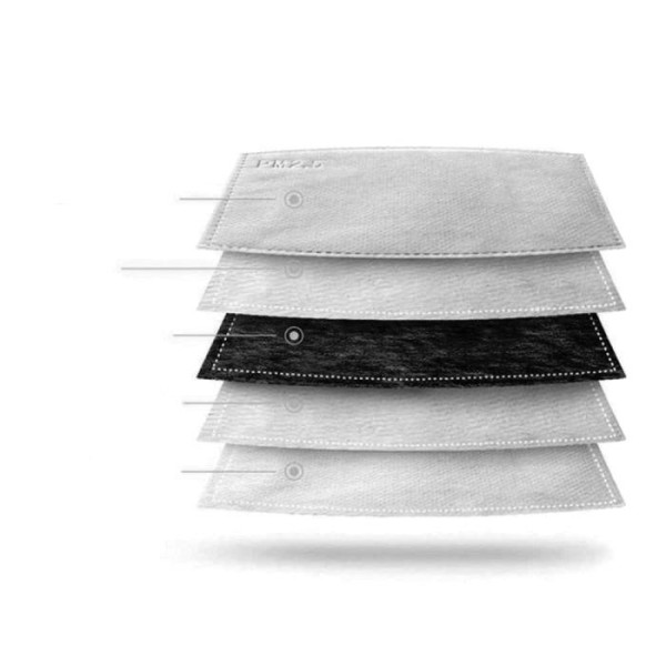 Paquet de filtres de charbon à 5 couches pour masque