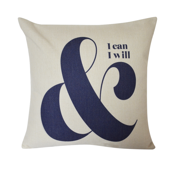 Square Cushion I Can 20X20 Navy F Linen