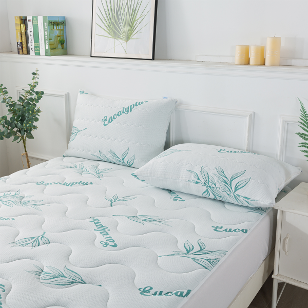 Eucalyptus Quilted Teal Pillow Protector