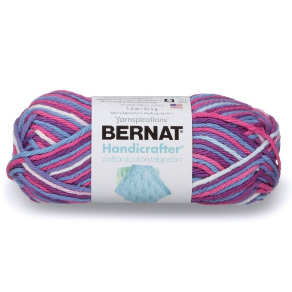 Bernat Handicrafter Cotton Yarn Purple Perk Ombre
