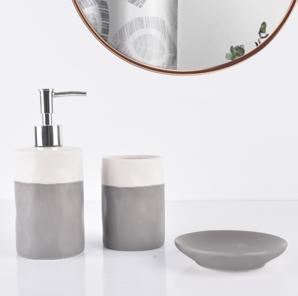 Ashley Ceramic 3Pc Grey White