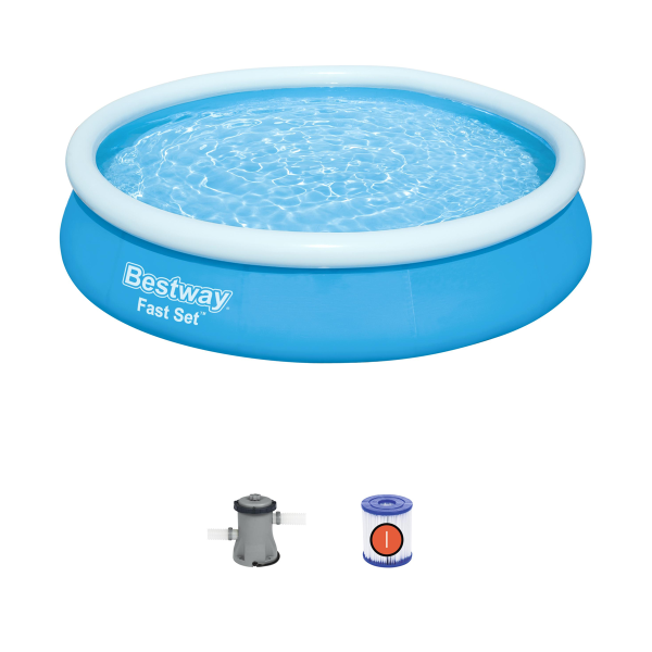Bestway Fast Set 12’ x 30” Round Inflatable Pool Set