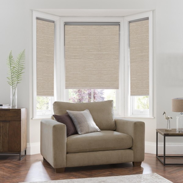 Linen Look Blackout Roller Shades | Taupe