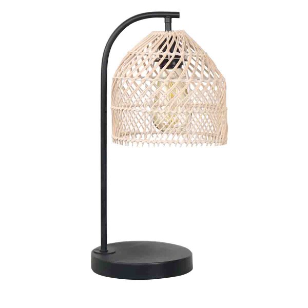 Lampe de table à abat-jour en rotin Nature Rattan Black