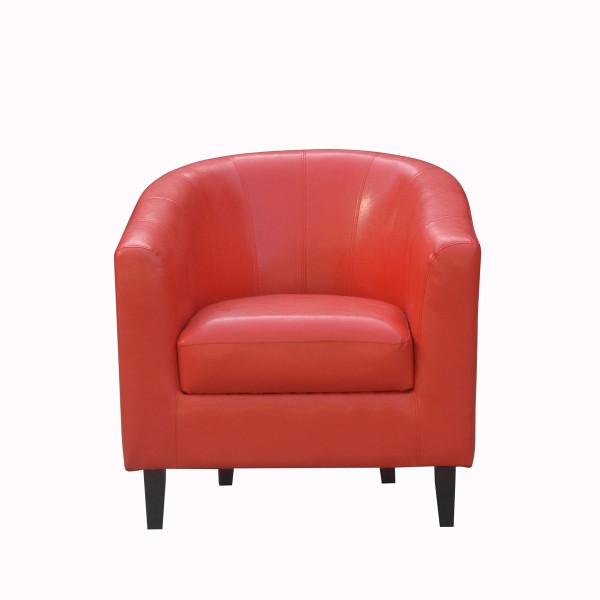 Red PU Accent Tub Chair