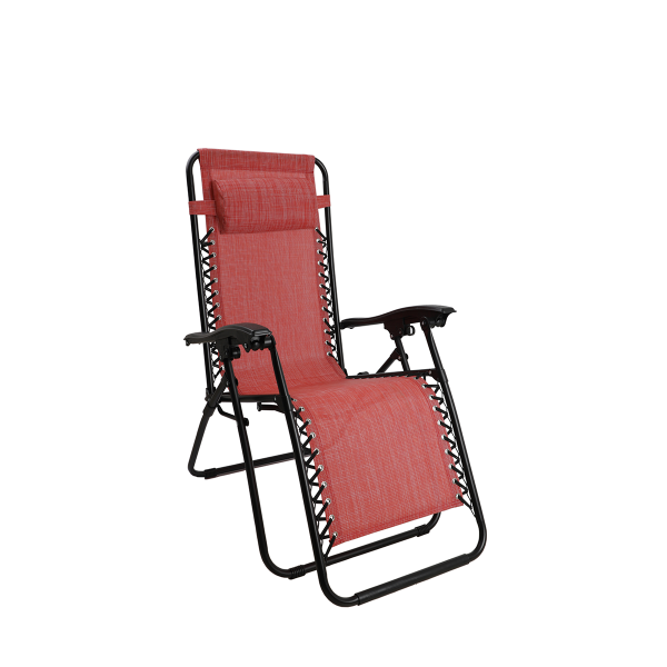 Chaise gravité zéro - Chaise longue d'extérieur pliante et inclinable avec appuie-tête