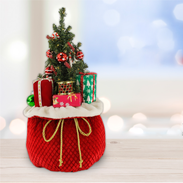 Xmas Gift Bag Tree Red 26x60cm