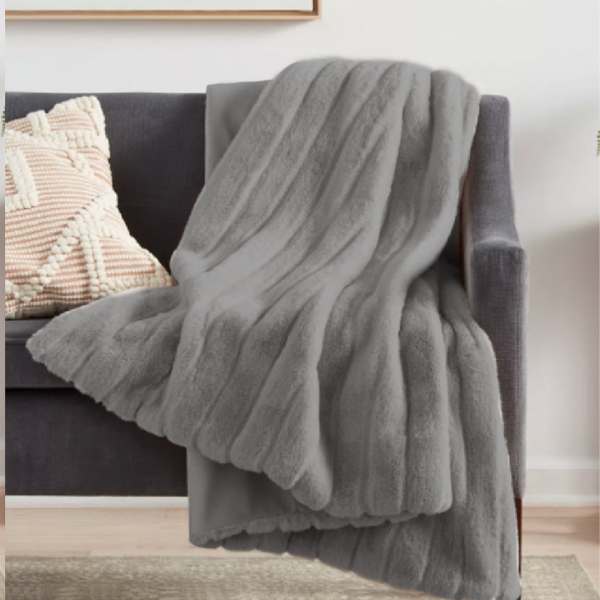 KRISTOFF Faux Fur Rabbit Throw/Blanket