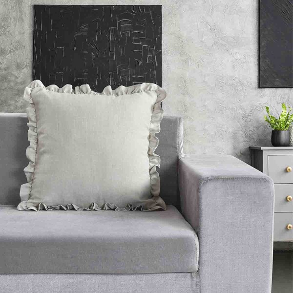 LAUREN TAYLOR - RIA Ruffled Canvas Cushion