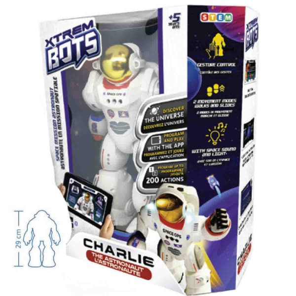 Xtreme Bots Charlie Astronaut Robot Télécommandé et Programmable