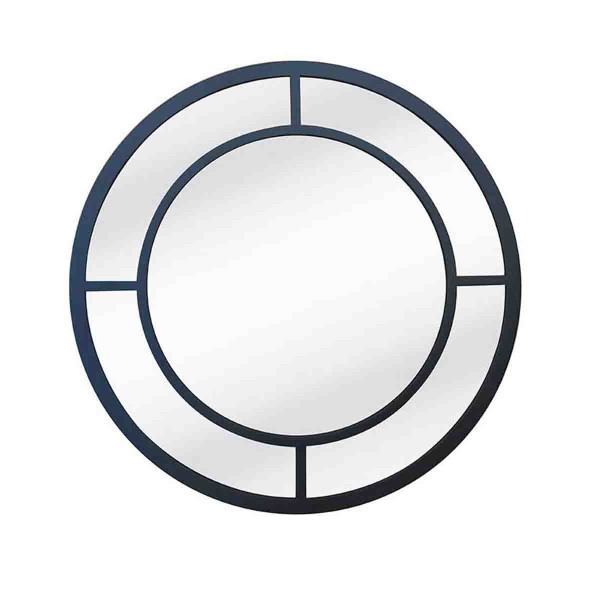 WOODEN FRAME MIRROR ROUND 60X60 CM BLAC