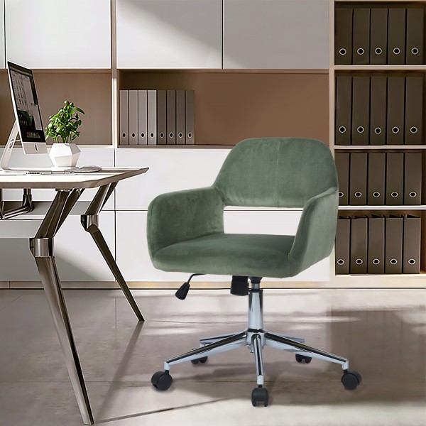 Ross - Chaise de bureau en velours avec vérin à gaz | Cactus