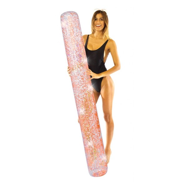 Pool Candy - Grande nouille gonflable 72'' rose or scintillant pour piscine