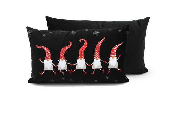 GNOMES DANSEURS Coussin lombaire en velours