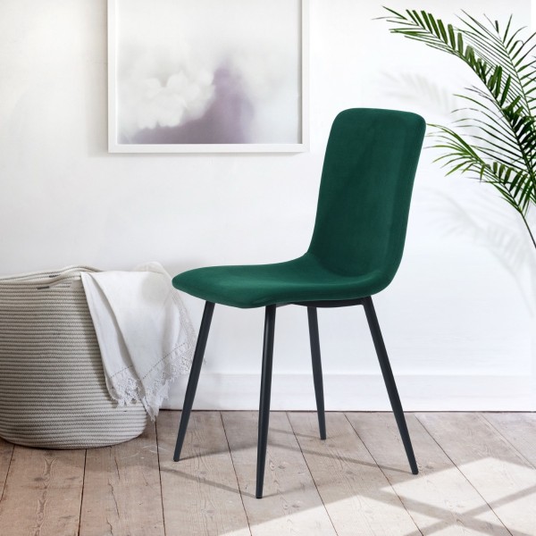 Maxim - Velvet Dining Chair with Metal Legs