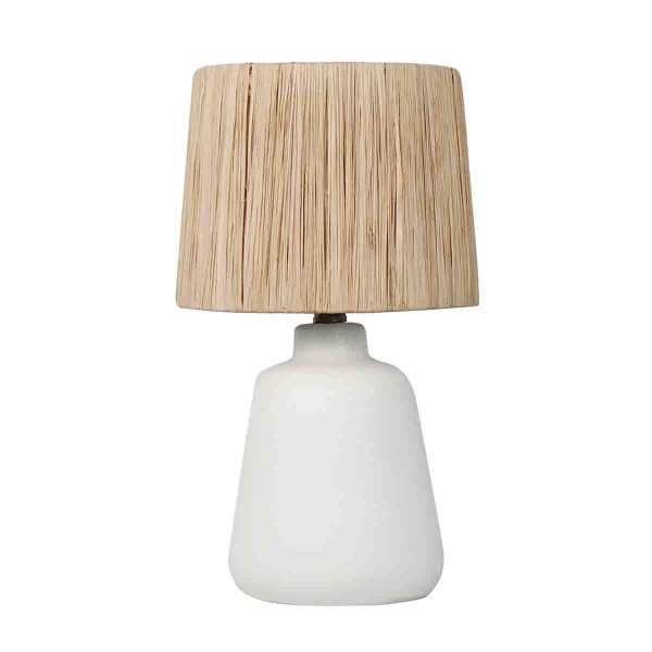 Ceramic table lamp with sea grass shade