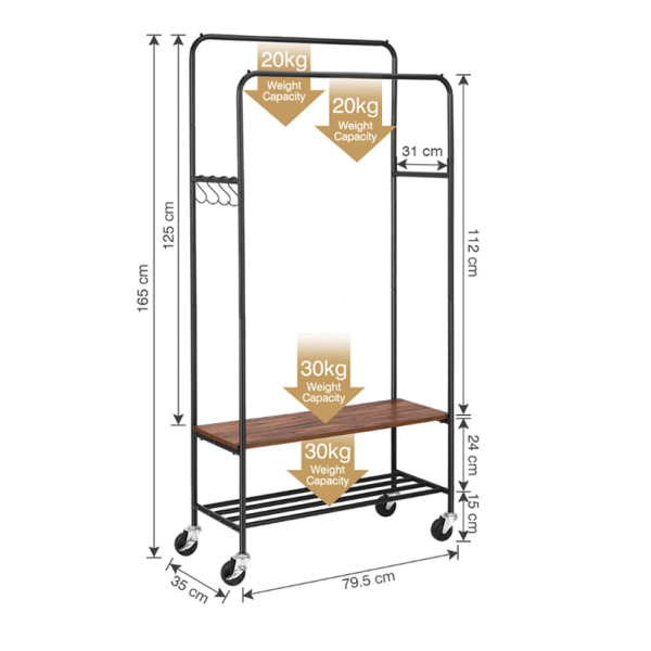 Clothes Rack Storage With Shelves