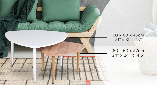 Agatha | Ensemble de 2 tables basses | Tube en acier avec dessus de table en PB