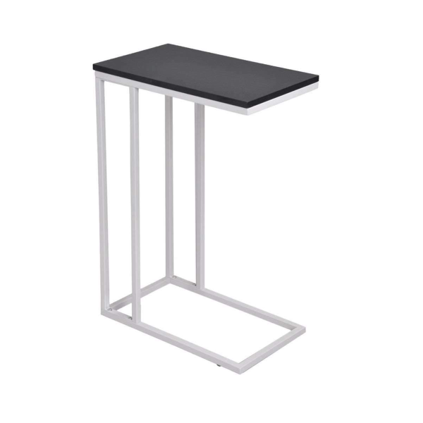 Table à casse-croûte noire avec cadre en métal