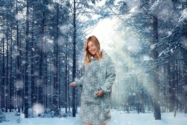 Oversize Hoodie Snowflake 40 Longueur Microfleece