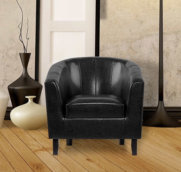 Tub Chair with Wood Frame & Legs