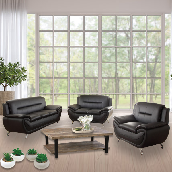 Polaris - Set of 3 PU Sofa with wood and plywood Frame