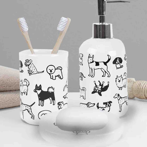 SPA- DOGS 3 PCS Bathroom Ceramic Set