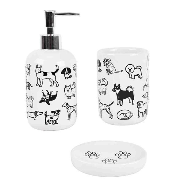 SPA- DOGS 3 PCS Bathroom Ceramic Set