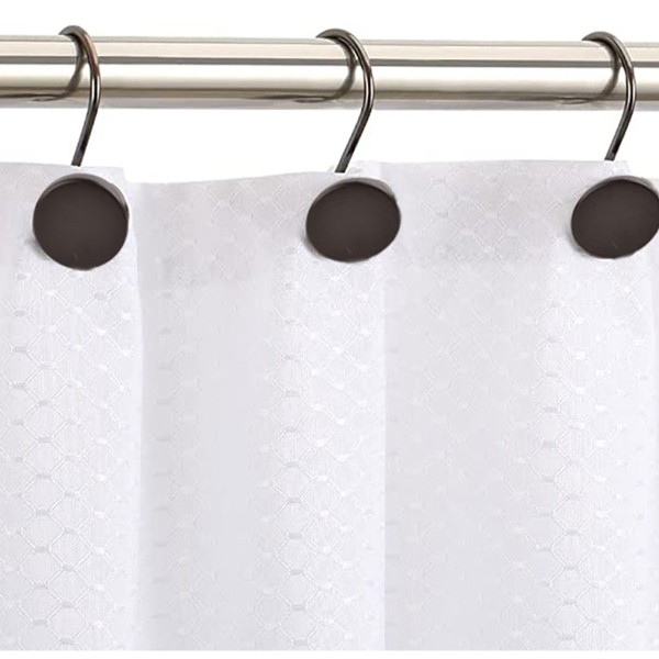 SPA - black 12pc set circle metal shower hooks
