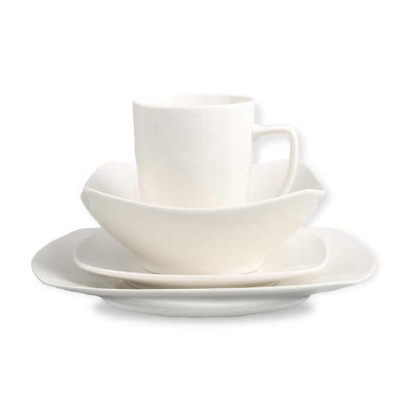 16pc Dinner Set Square Shape White