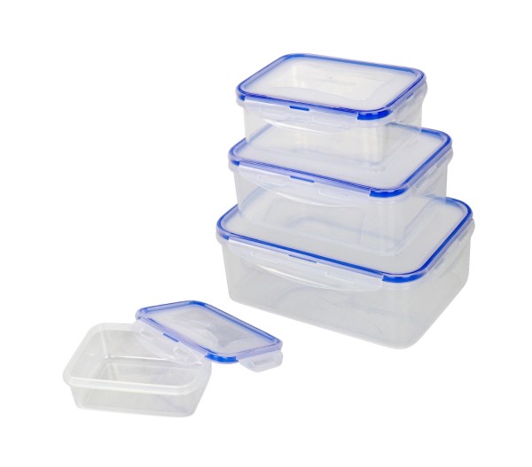 4pcs Rectangular Food Container Set Blue