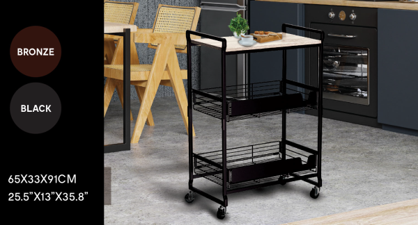Atelier Du Nord - 3-tier Cart With Storage Baskets