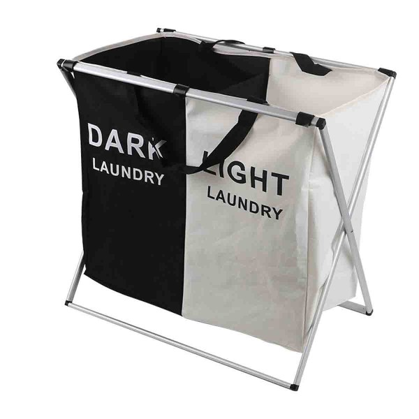 Studio 707-DOUBLE LAUDRY HAMPER WITH 2 BASKET 59X37.5X58CM